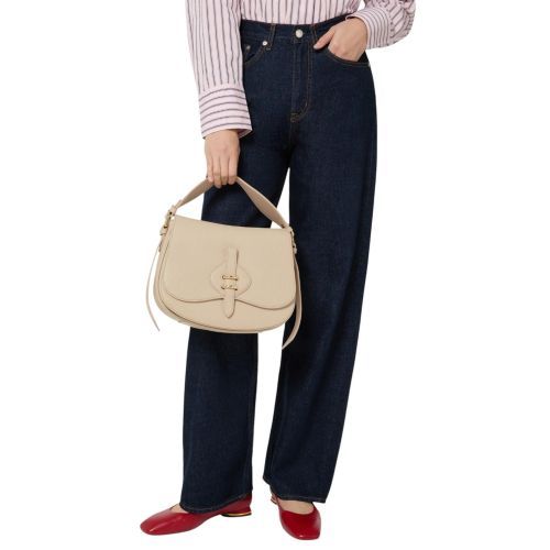 Coccinelle Mavery crossbody medium in beige leer voor dames. 