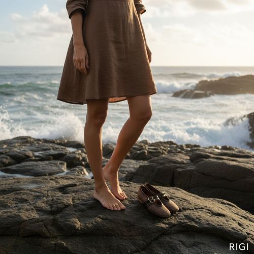 CTWLK - Catwalk clara dames ballerina in het bruin leer.