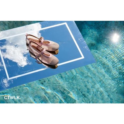 CTWLK - Catwalk claudia dames ballerina in het off wit mesh leer.