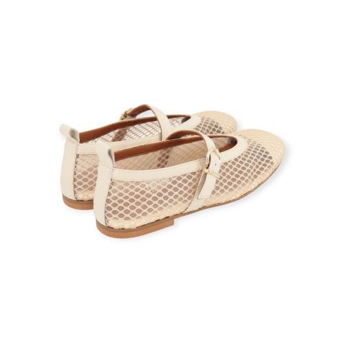 CTWLK - Catwalk claudia dames ballerina in het off wit mesh leer.