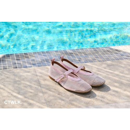 CTWLK - Catwalk claudia dames ballerina in het roze mesh leer. CTWLK - Catwalk claudia dames ballerina in het roze mesh leer.
