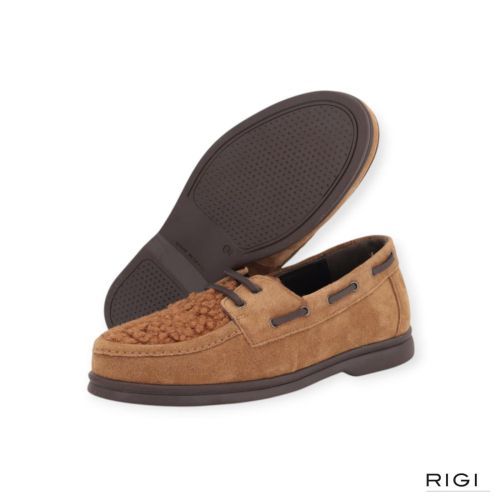 Catwalk, CTWLK Elona mocassin voor dames in cognac suède.