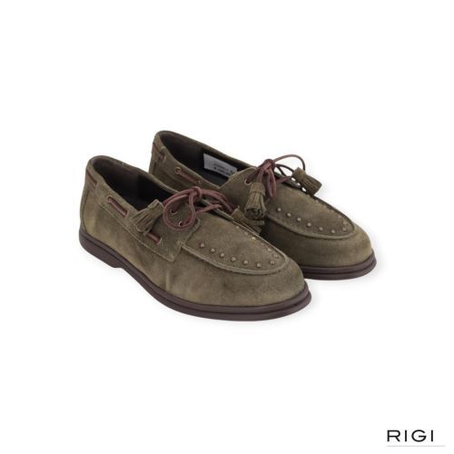 Catwalk, CTWLK Elowen mocassin in groen suède voor dames. 