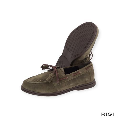 Catwalk, CTWLK Elowen mocassin in groen suède voor dames. 