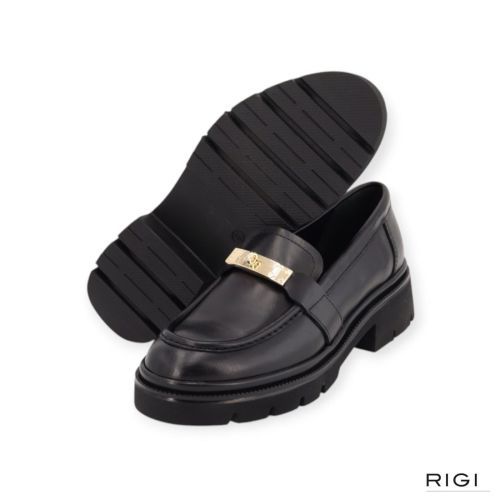 Catwalk, CTWLK Emilia mocassin in zwart leer voor dames. Catwalk, CTWLK Emilia mocassin in zwart leer voor dames.