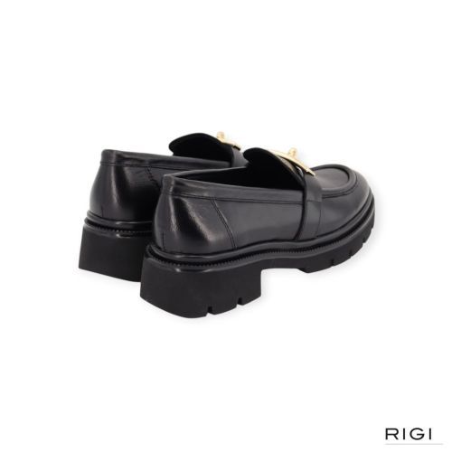 Catwalk, CTWLK Emilia mocassin in zwart leer voor dames. Catwalk, CTWLK Emilia mocassin in zwart leer voor dames.