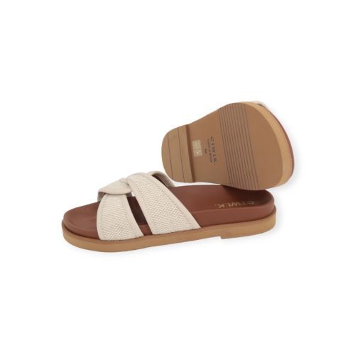 Catwalk CTWLK Gabon slipper voor dames in off wit leer.