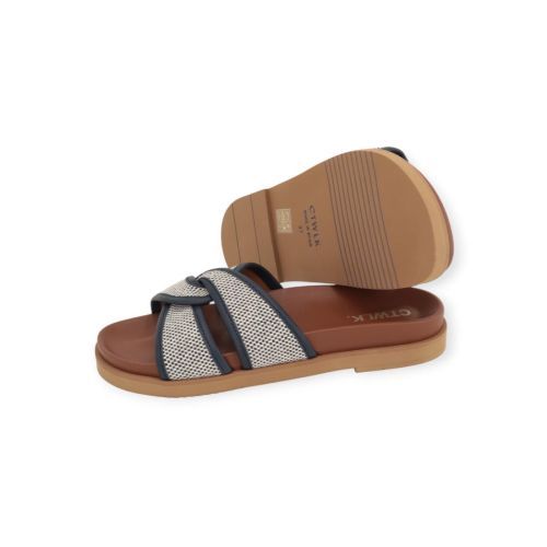 Catwalk CTWLK Gabon slipper voor dames in blauw leer.