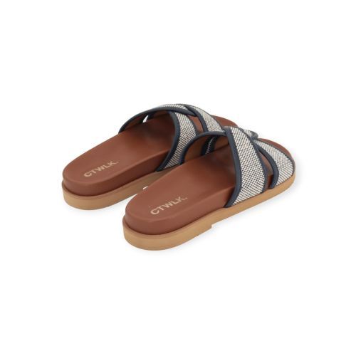 Catwalk CTWLK Gabon slipper voor dames in blauw leer.