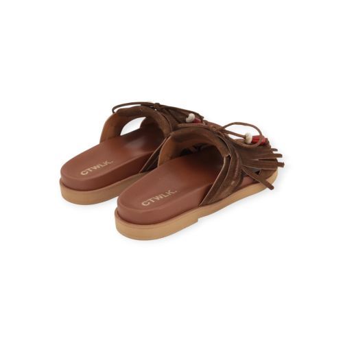 CTWLK - Catwalk Gemma dames slipper in bruin suede.