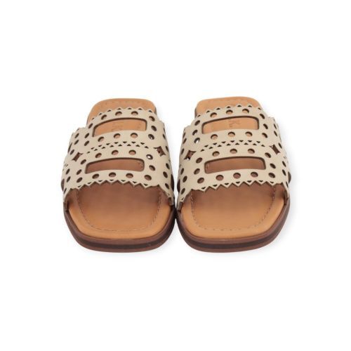 Catwalk CTWLK Genoa slipper voor dames in beige leer. 