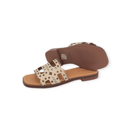 Catwalk CTWLK Genoa slipper voor dames in beige leer. 