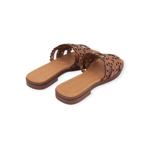 Catwalk CTWLK Genoa slipper voor dames in cognac leer. 