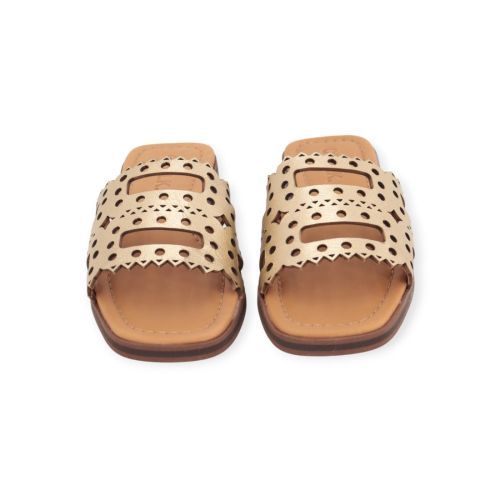 Catwalk CTWLK Genoa slipper voor dames in goud leer. 