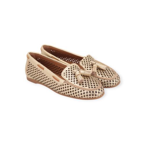 CTWLK Catwalk Gilio dames mocassin in goud perfoeer leer.