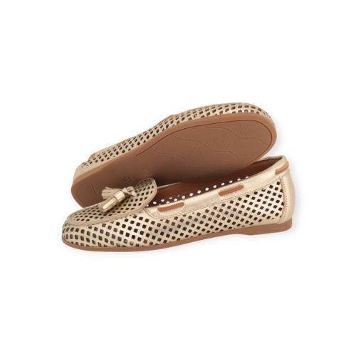 CTWLK Catwalk Gilio dames mocassin in goud perfoeer leer.