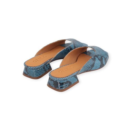 Catwalk CTWLK Gilla slipper, muiltje voor dames in blauw leer.