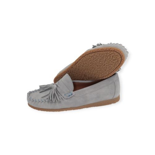 Ctwlk Catwalk Pablito dames mocassin in het licht blauw suede leer.