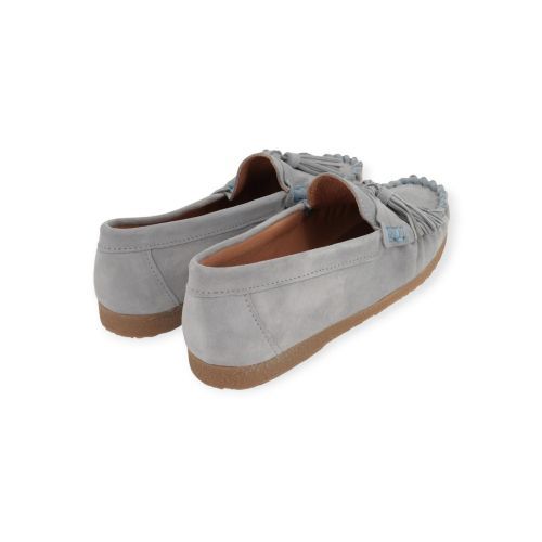 Ctwlk Catwalk Pablito dames mocassin in het licht blauw suede leer.