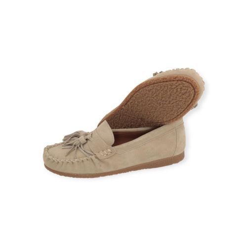 Ctwlk Catwalk Pablito dames mocassin in het zand suede leer.
