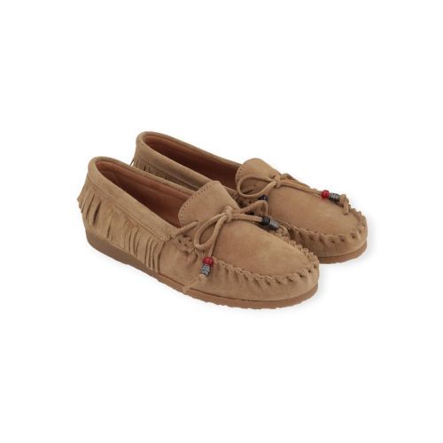 Ctwlk Catwalk Polley dames mocassin in het cognac beige suede leer. Ctwlk Catwalk Polley dames mocassin in het cognac beige suede leer.