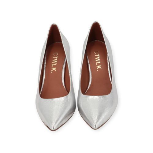 Catwalk CTWLK Rabella H2 pump voor dames in zilver shining leer. Catwalk CTWLK Rabella H2 pump voor dames in zilver shining leer.