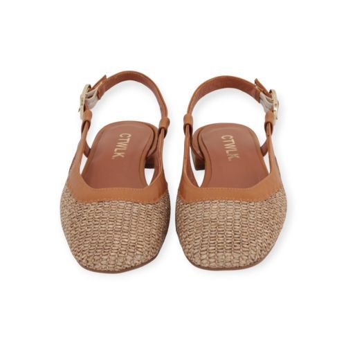 CTWLK Ralf O1 ballerina in blauw raffia voor dames. 