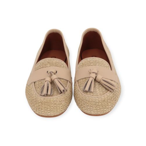 CTWLK Rango mocassin in beige raffia voor dames. 