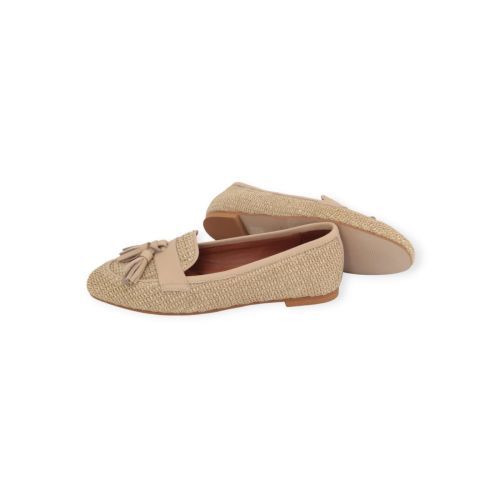 CTWLK Rango mocassin in beige raffia voor dames. 