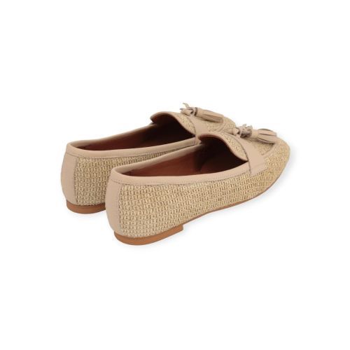 CTWLK Rango mocassin in beige raffia voor dames. 