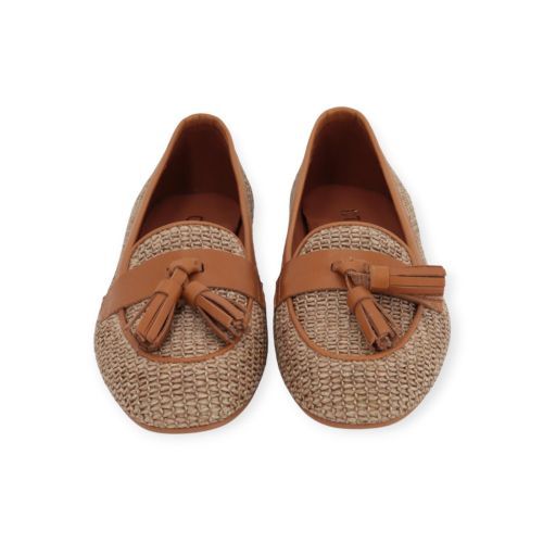 CTWLK Rango mocassin in cognac raffia voor dames.