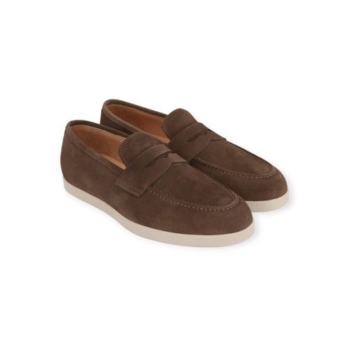 CTWLK Catwalk Stibault Q7 mocassin in taupe suède voor heren. CTWLK Catwalk Stibault Q7 mocassin in taupe suède voor heren.