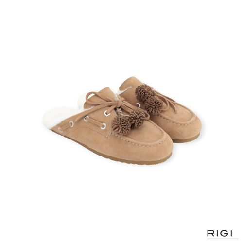 Cycleur De Luxe Annaelle muil in cognac suède voor dames. 