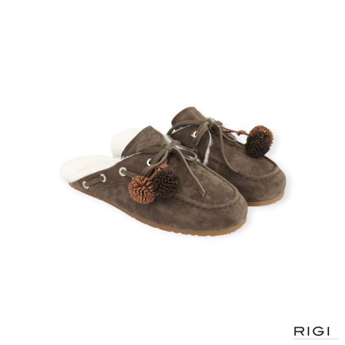 Cycleur De Luxe Annaelle muil in kaki suède voor dames. Cycleur De Luxe Annaelle muil in kaki suède voor dames.