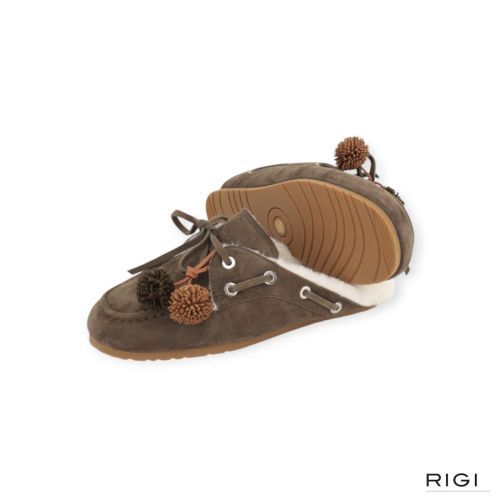 Cycleur De Luxe Annaelle muil in kaki suède voor dames. Cycleur De Luxe Annaelle muil in kaki suède voor dames.