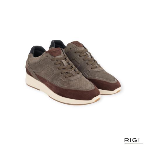 Cycleur De Luxe Aubisque NB1 sneaker voor heren in bruin met taupe suède. 