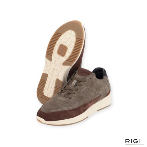 Cycleur De Luxe Aubisque NB1 sneaker voor heren in bruin met taupe suède. 