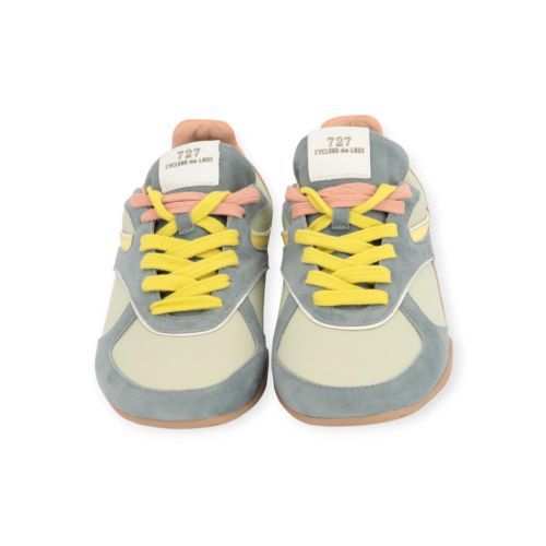 Cycleur De Luxe DL06 sneaker voor dames in multi groen suède met nylon.
