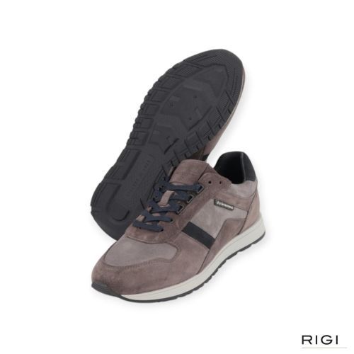 Cycleur De Luxe Jog V2 multi sneaker voor heren in taupe, grijs suède. Cycleur De Luxe Jog V2 multi sneaker voor heren in taupe, grijs suède.