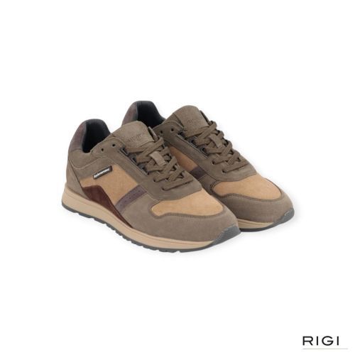 Cycleur De Luxe Jog V2 multi sneaker voor heren in taupe, kaki, beige suède. Cycleur De Luxe Jog V2 multi sneaker voor heren in taupe, kaki, beige suède.