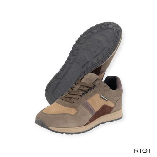 Cycleur De Luxe Jog V2 multi sneaker voor heren in taupe, kaki, beige suède. Cycleur De Luxe Jog V2 multi sneaker voor heren in taupe, kaki, beige suède.
