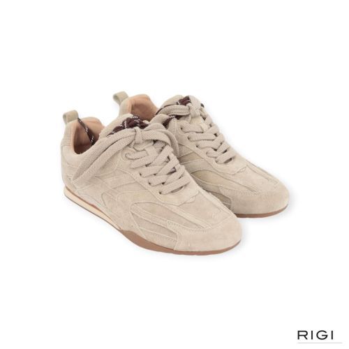 Cycleur De Luxe Lily dames sneaker in beige suede leer.