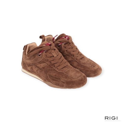 Cycleur De Luxe Lily dames sneaker in bruin suede leer.