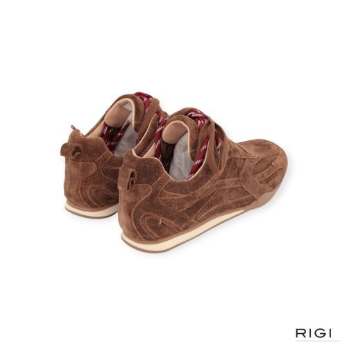 Cycleur De Luxe Lily dames sneaker in bruin suede leer.