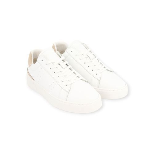 Cycleur de Luxe T12 sneaker voor heren in wit leer met zand suède. 