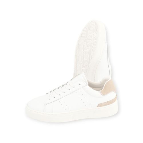 Cycleur de Luxe T12 sneaker voor heren in wit leer met zand suède. 