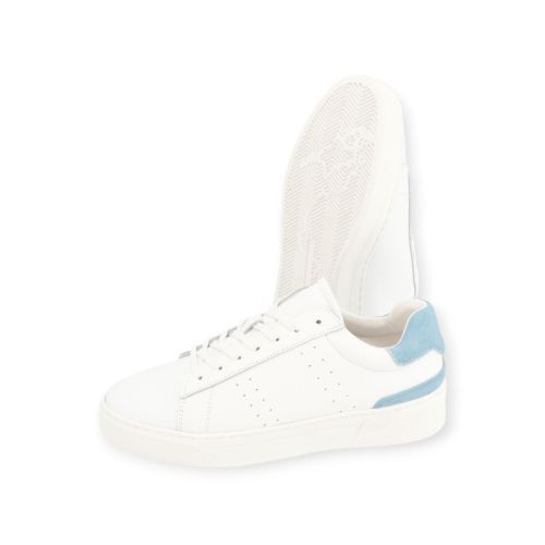 Cycleur de Luxe T12 sneaker voor heren in wit met lichtblauw suède.