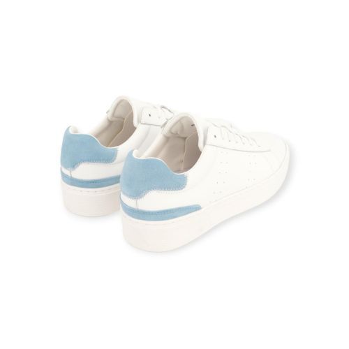 Cycleur de Luxe T12 sneaker voor heren in wit met lichtblauw suède.