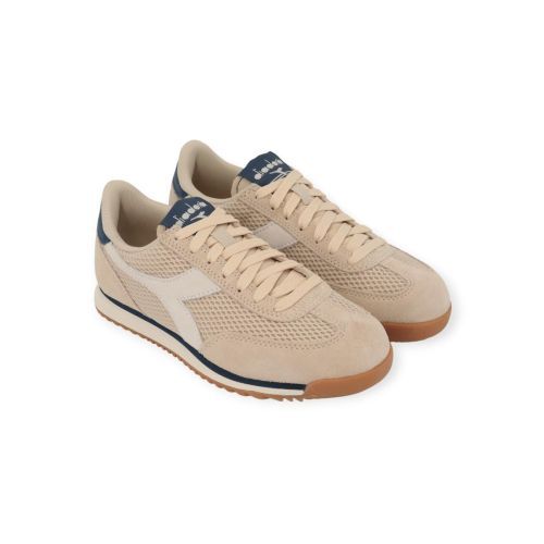 Diadora cross mesh dames sneaker in beige suede.