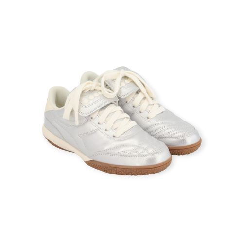 Diadora Gold Indoor Metallic zilver sneaker.